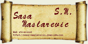 Saša Maslarević vizit kartica